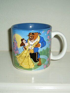 Vintage Disney Beauty & The Beast Coffee Mug, Japan, VGUC